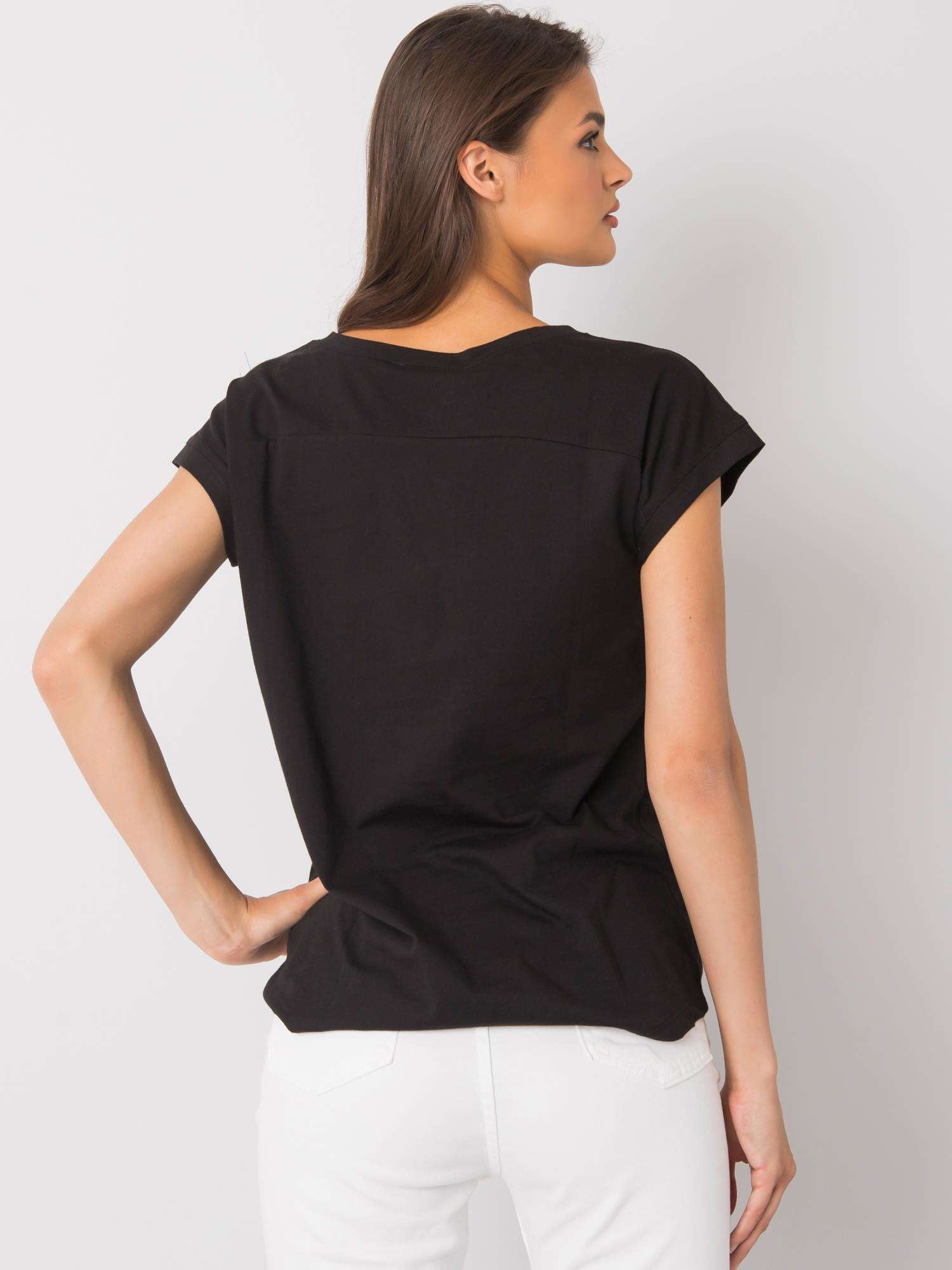 Czarny bawełniany t-shirt damski