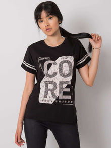 Czarny t-shirt z miejskim nadrukiem