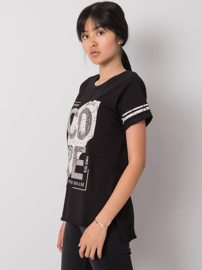 Czarny t-shirt z miejskim nadrukiem