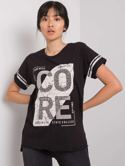 Czarny t-shirt z miejskim nadrukiem
