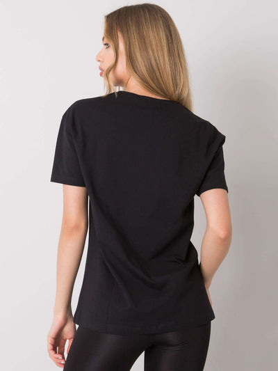 Czarny t-shirt damski bawełniany