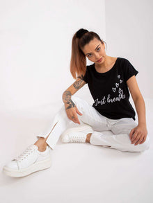 MAYFLIES Czarny t-shirt damski z nadrukiem