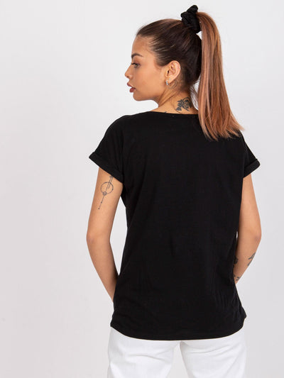MAYFLIES Czarny t-shirt damski z nadrukiem