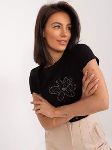 BASIC FEEL GOOD Czarny t-shirt z bawełny