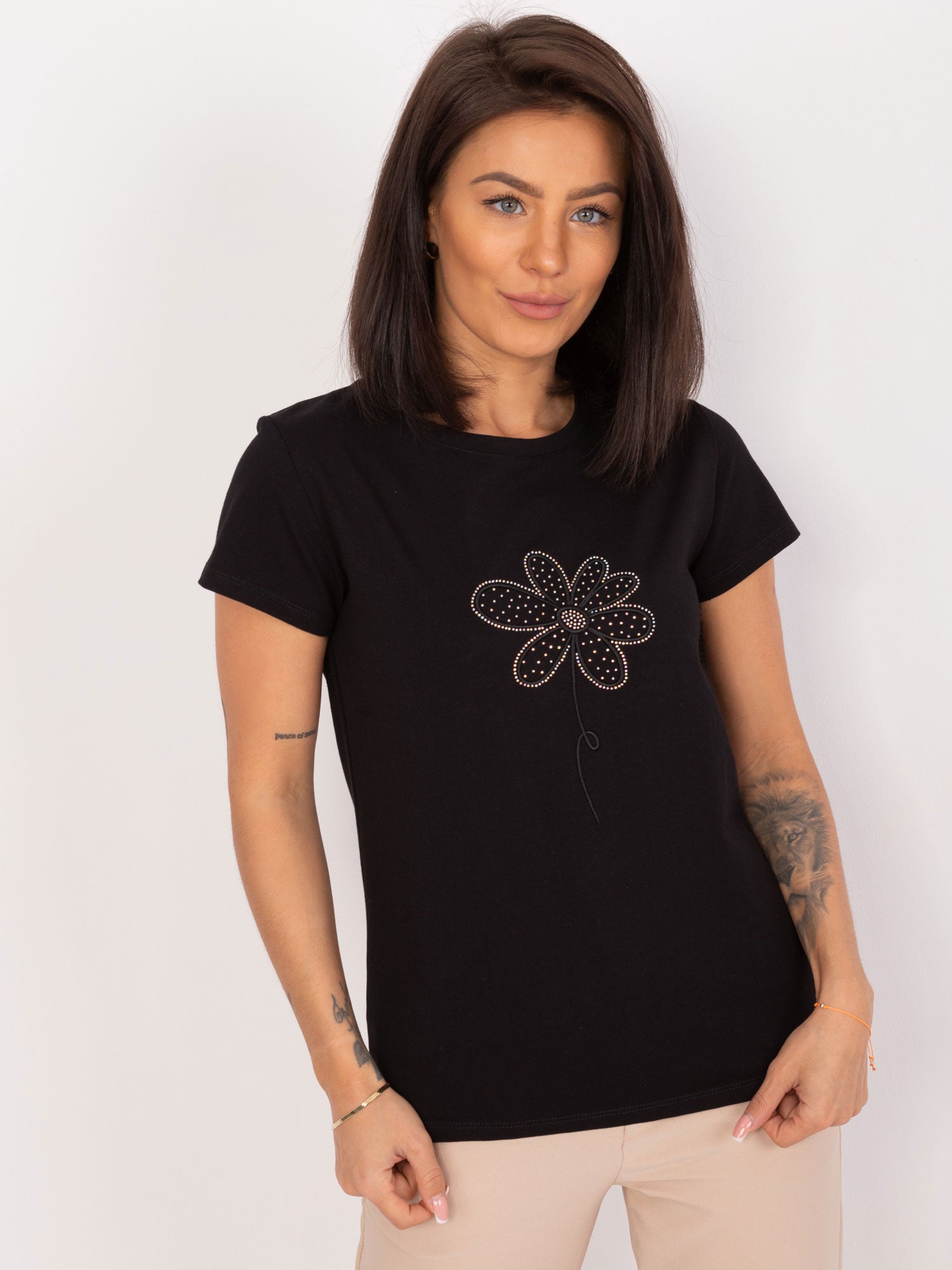 BASIC FEEL GOOD Czarny t-shirt z bawełny