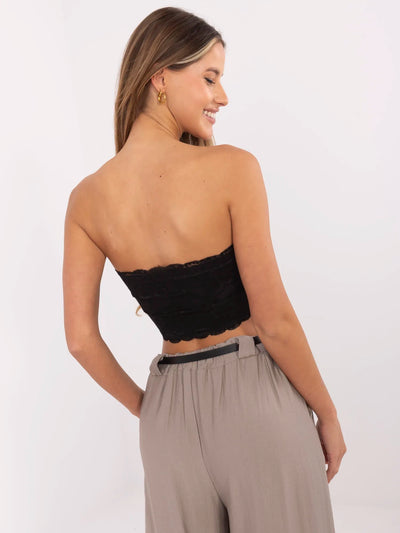 SUBLEVEL Czarny koronkowy top bandeau