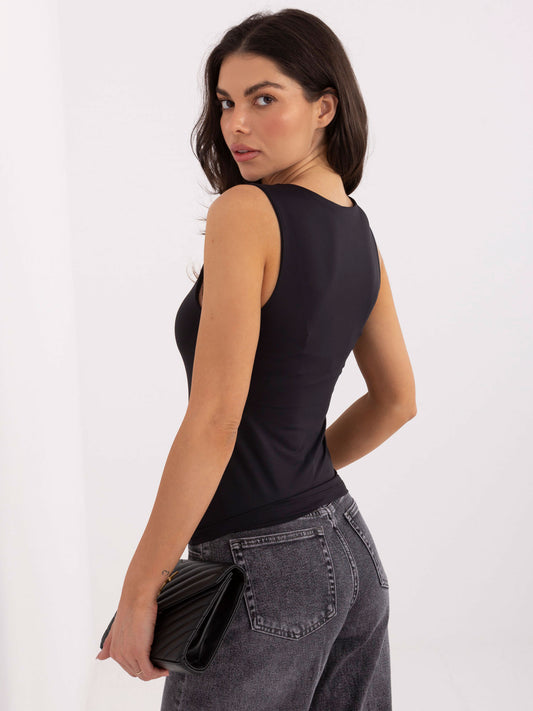 SUBLEVEL Czarny gładki top basic