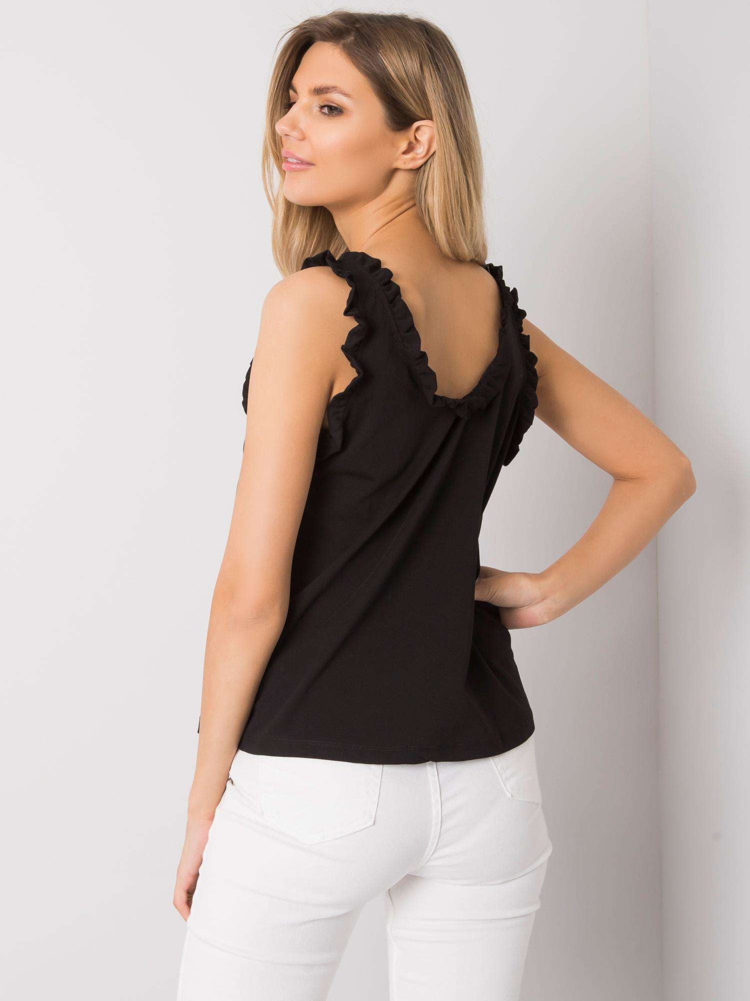 RUE PARIS Czarny top z bawełny