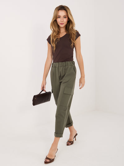 RUE PARIS Czekoladowy bawełniany t-shirt basic