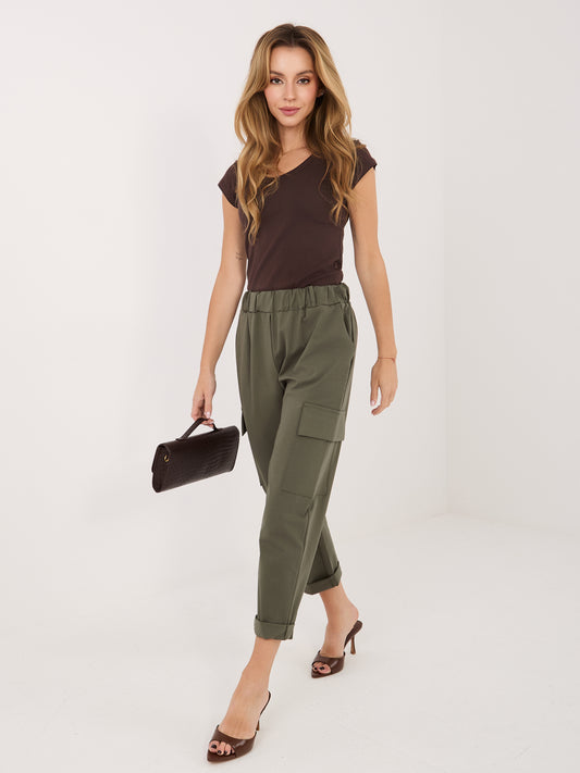 RUE PARIS Czekoladowy bawełniany t-shirt basic
