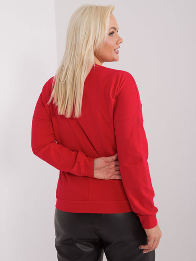 Czerwona bluzka plus size na co dzień