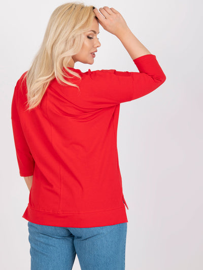Czerwona bluzka plus size na co dzień