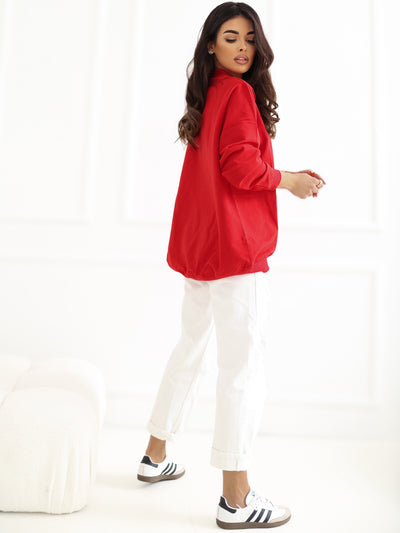 Czerwona bawełniana bluza basic