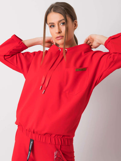 Czerwona bluza bawełniana oversize