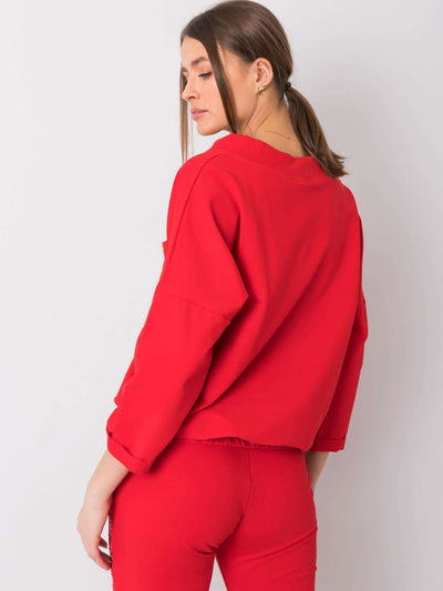 Czerwona bluza bawełniana oversize
