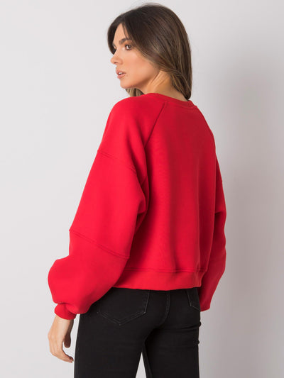 RUE PARIS Czerwona bluza bez kaptura