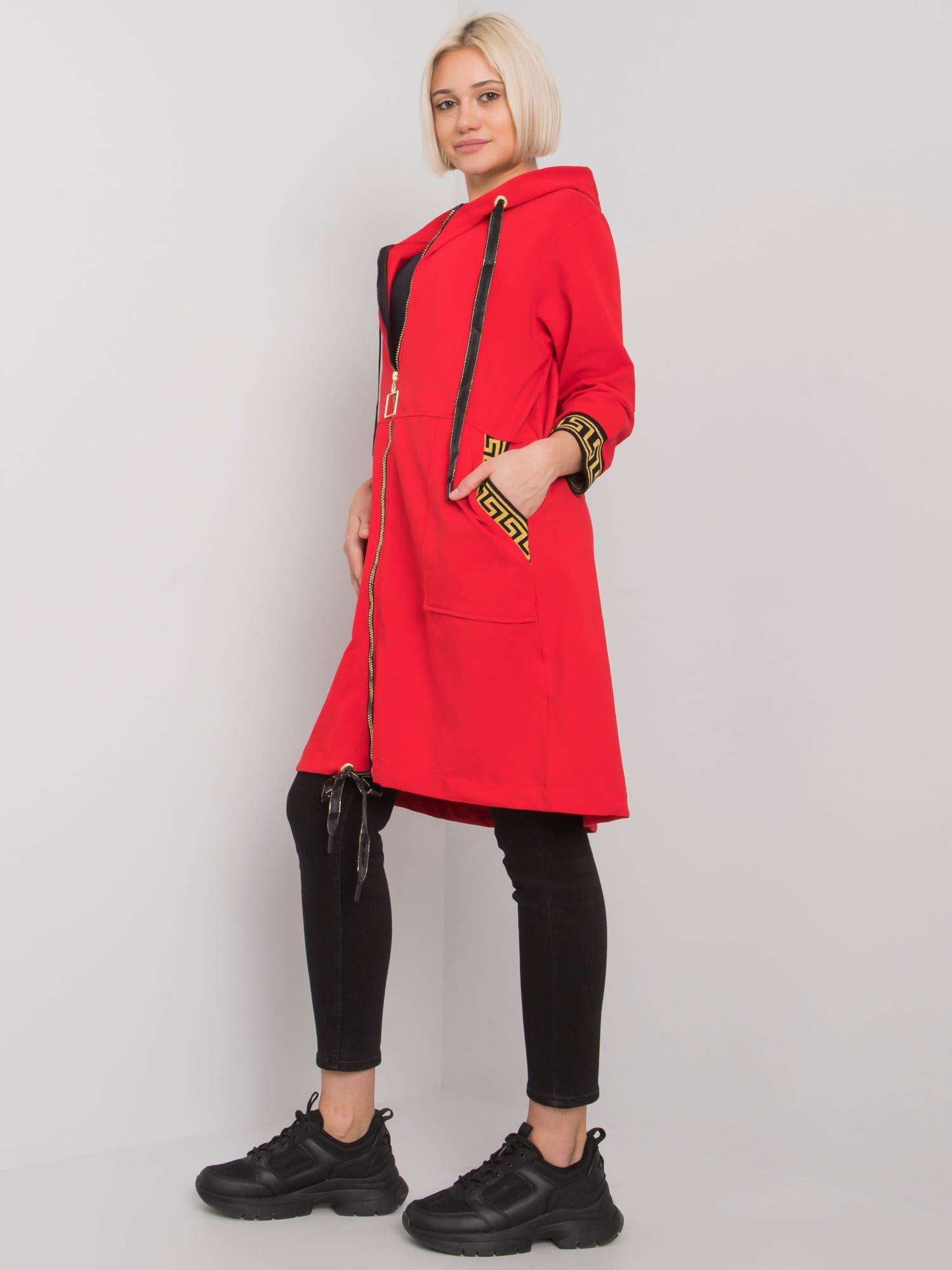 Czerwona rozpinana bluza damska