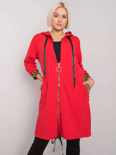 Czerwona rozpinana bluza damska