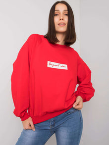 Czerwona bawełniana bluza plus size