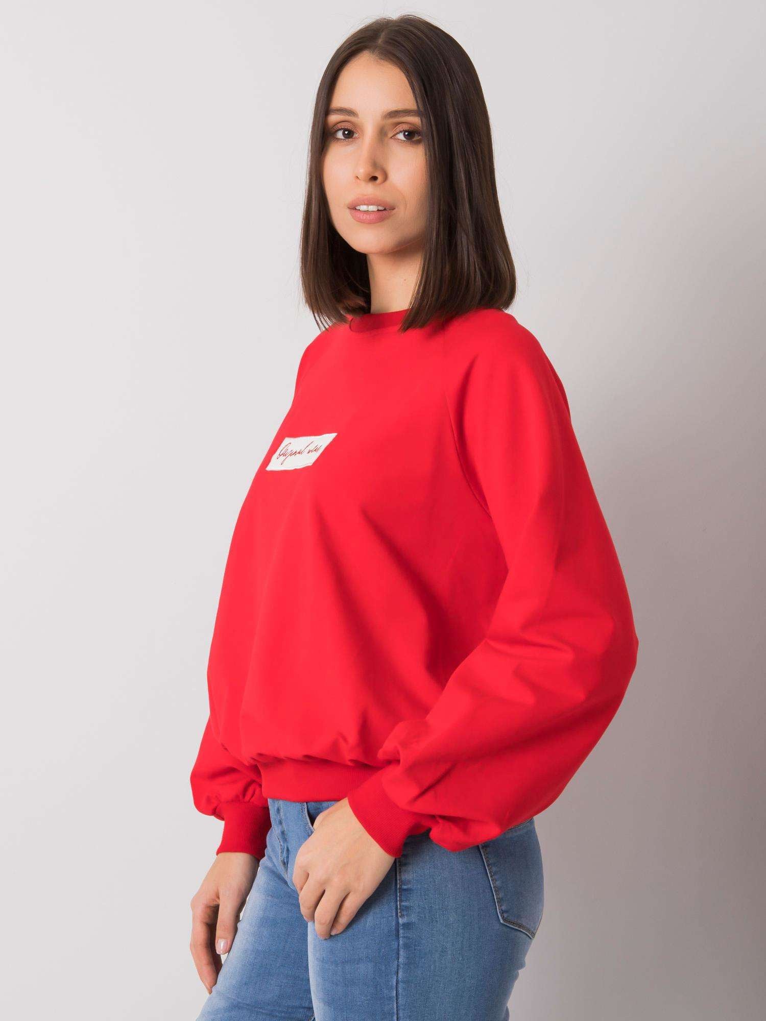 Czerwona bawełniana bluza plus size