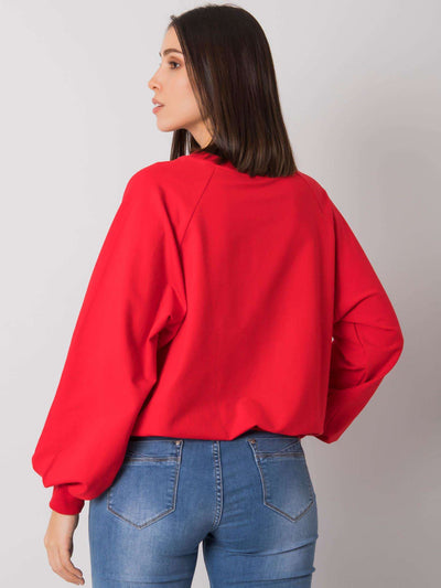 Czerwona bawełniana bluza plus size