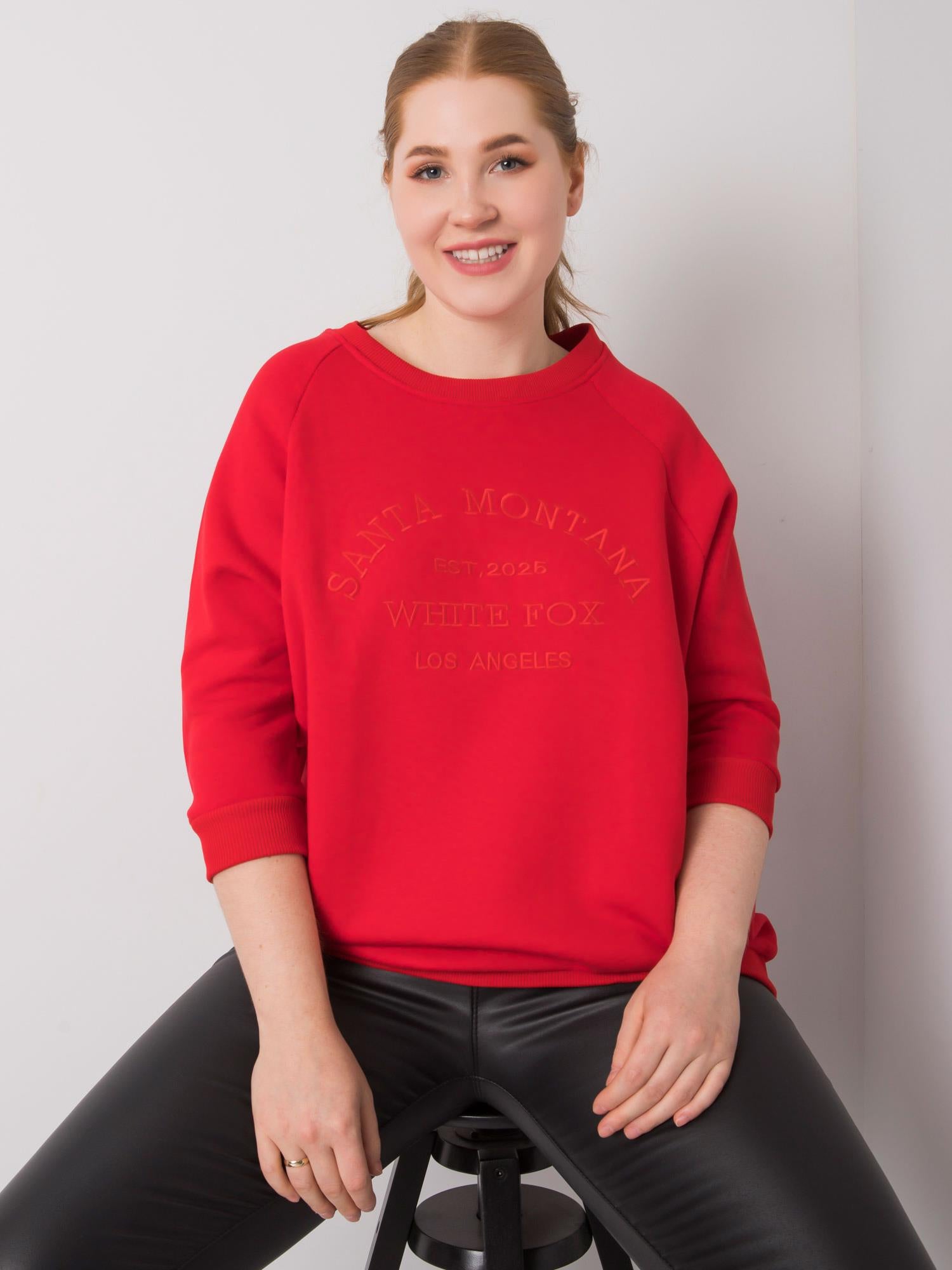 Czerwona bluza damska plus size