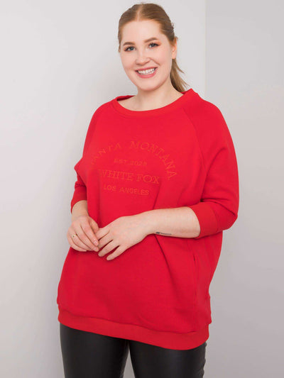 Czerwona bluza damska plus size