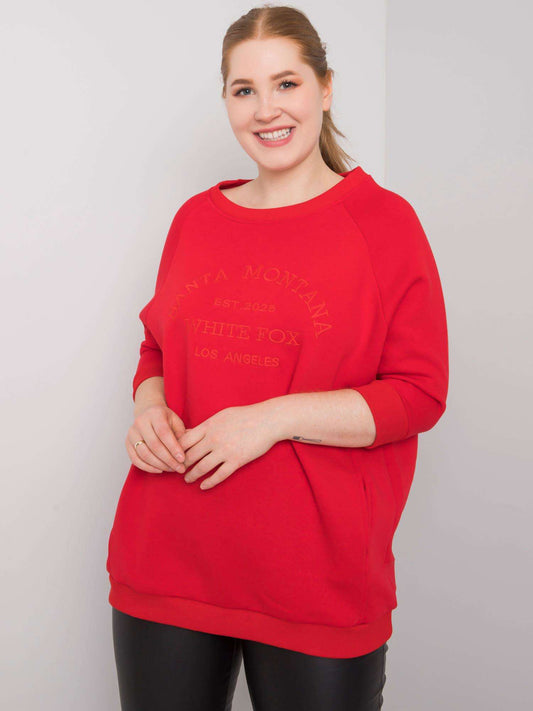 Czerwona bluza damska plus size