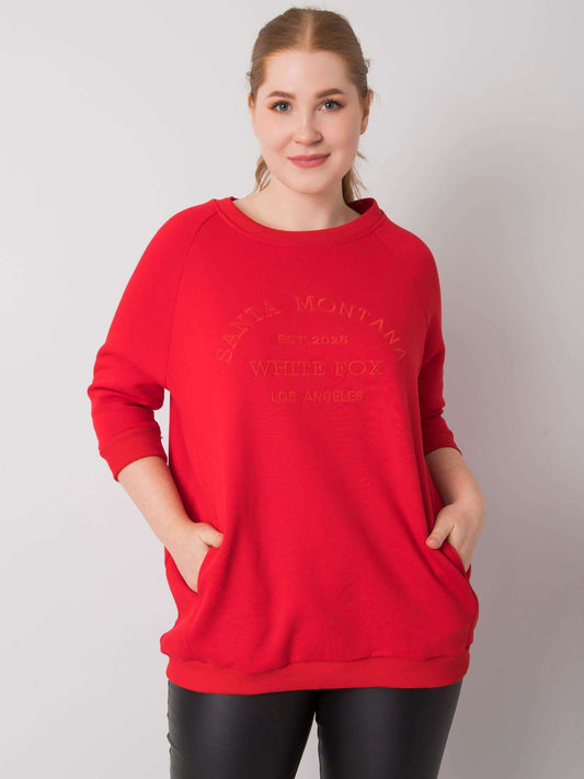 Czerwona bluza damska plus size