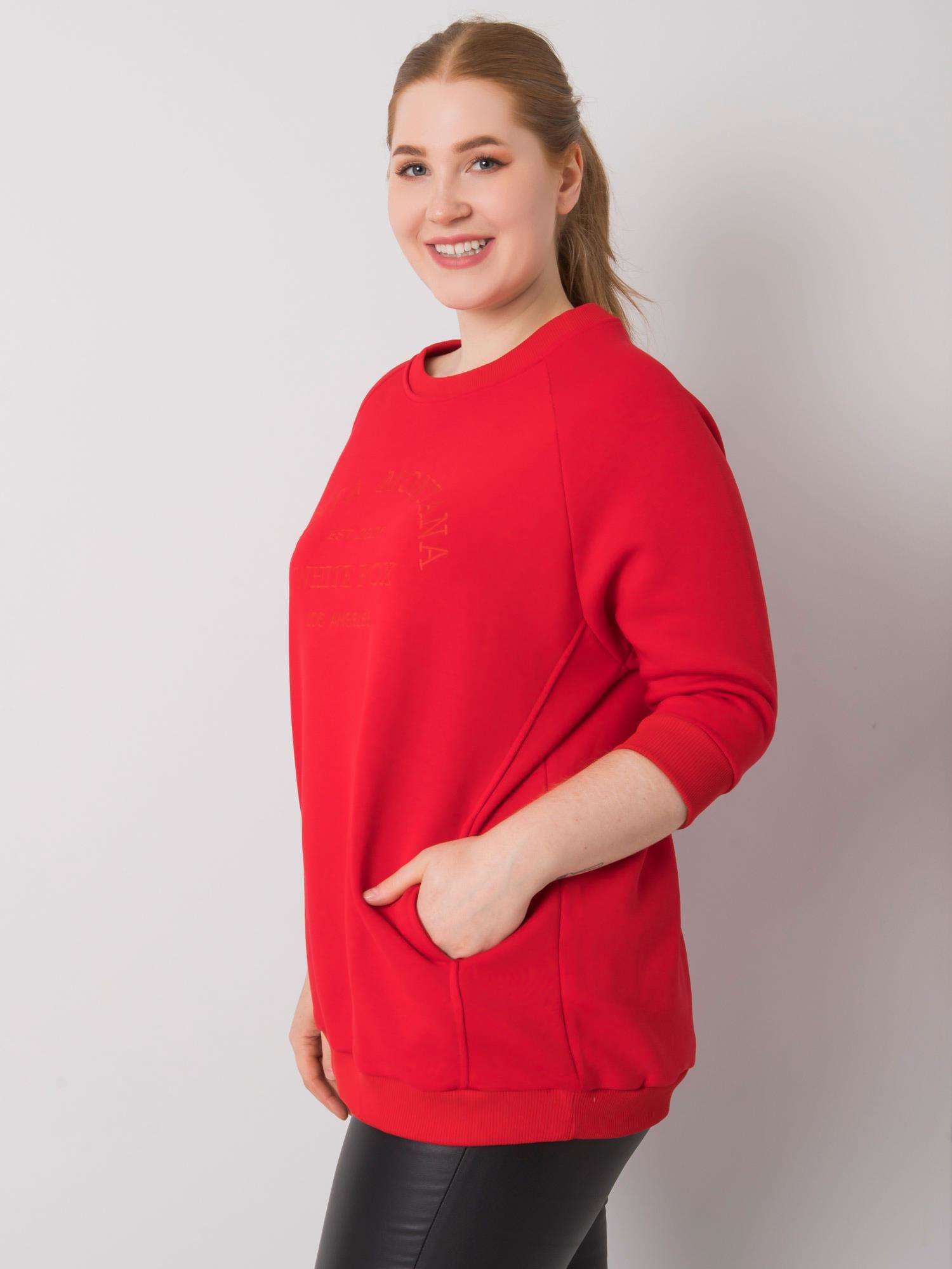 Czerwona bluza damska plus size