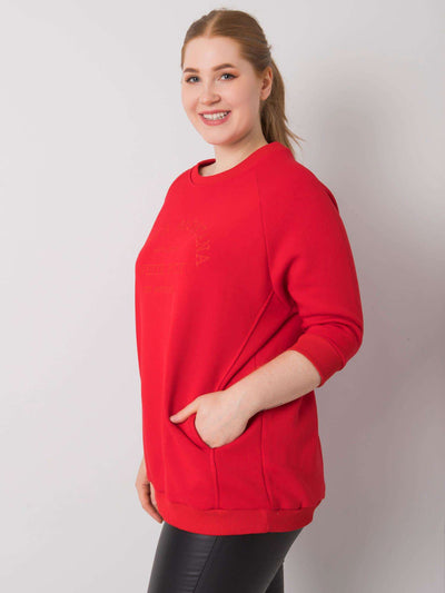 Czerwona bluza damska plus size
