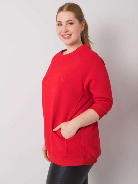 Czerwona bluza damska plus size