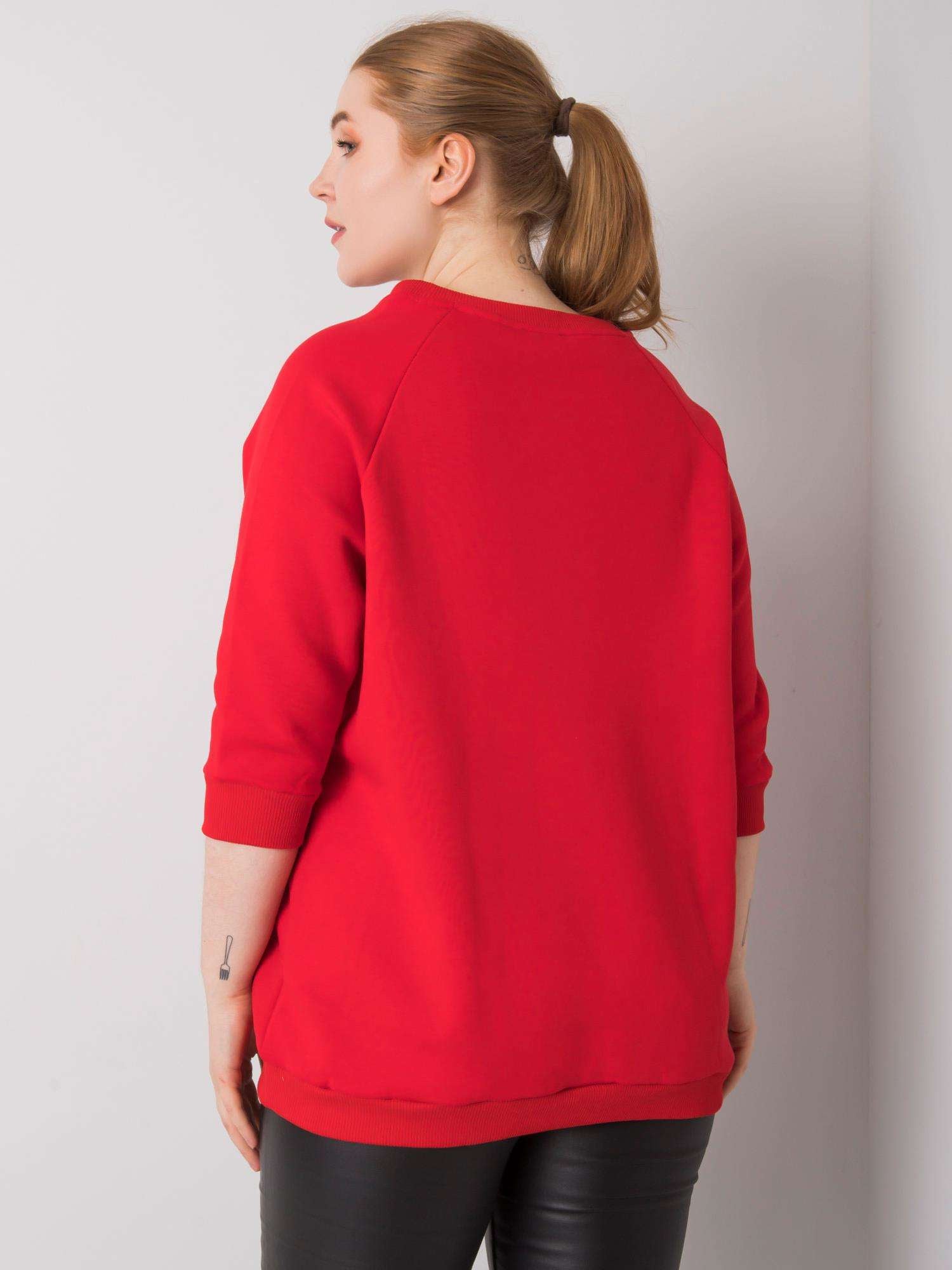 Czerwona bluza damska plus size