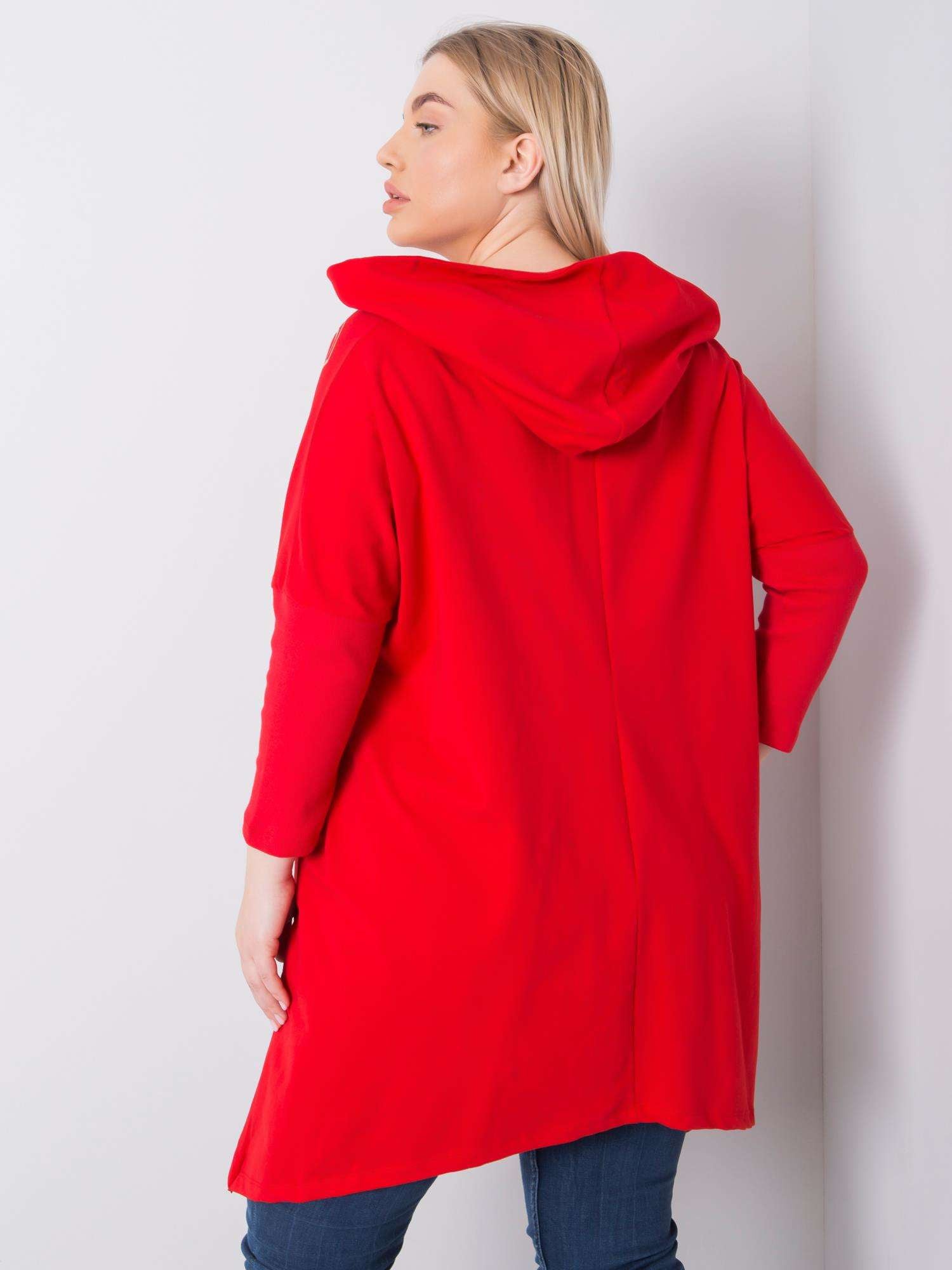 Czerwona bluza plus size z nadrukiem