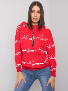 Czerowona bluza plus size z printem