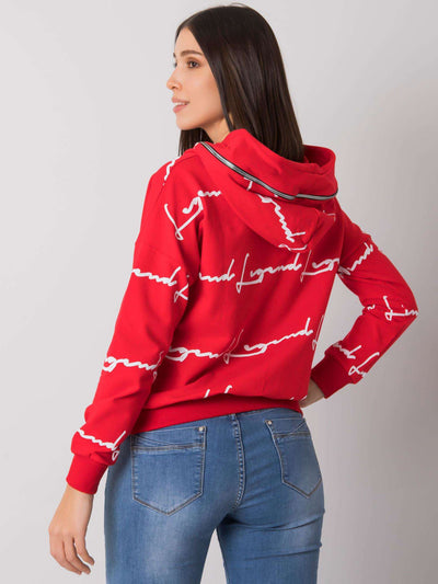 Czerowona bluza plus size z printem