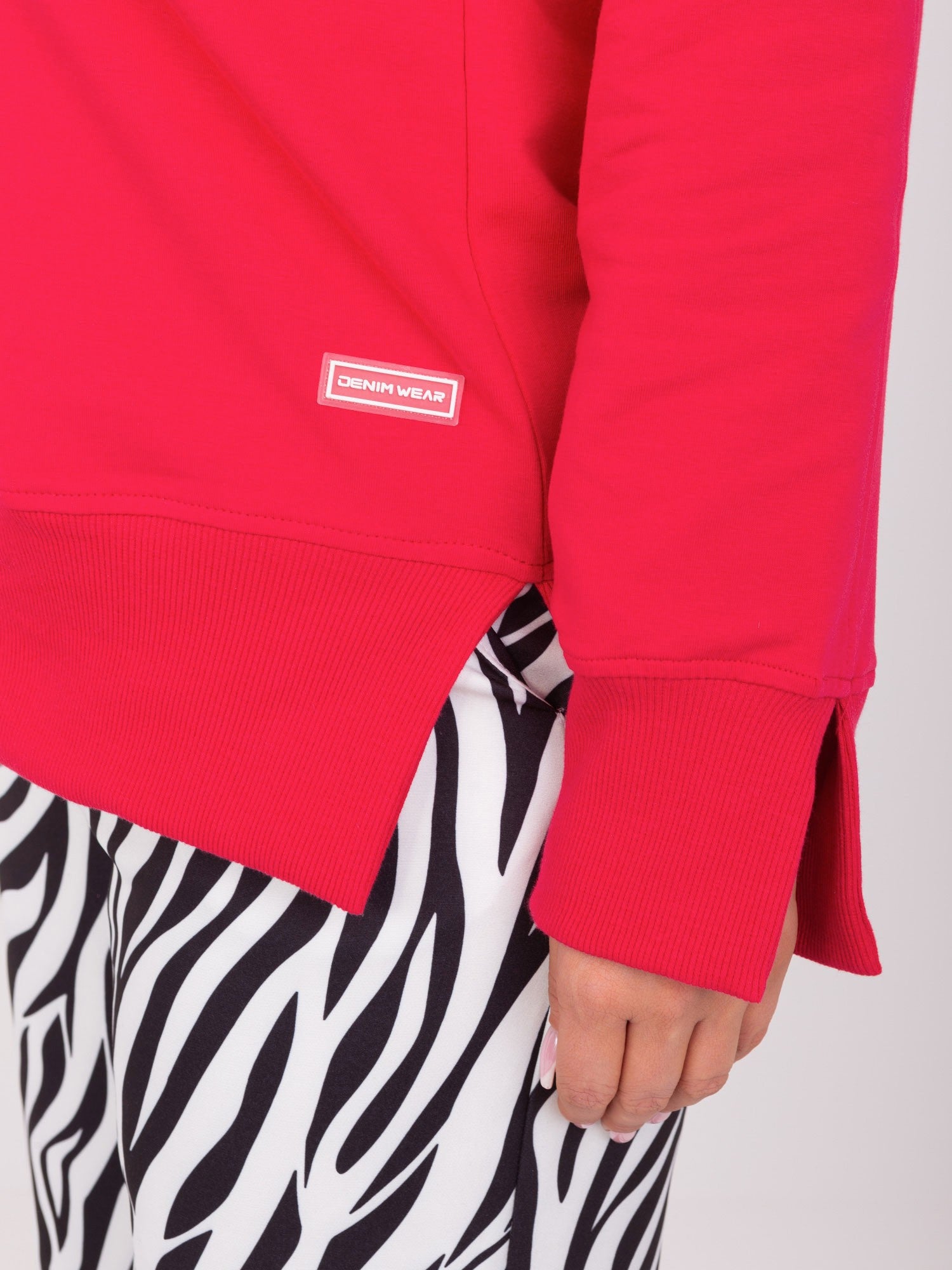 Czerwona dresowa bluza plus size z bawełny