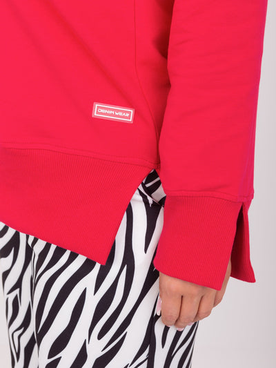 Czerwona dresowa bluza plus size z bawełny