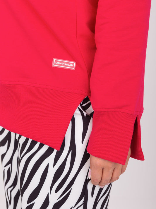 Czerwona dresowa bluza plus size z bawełny