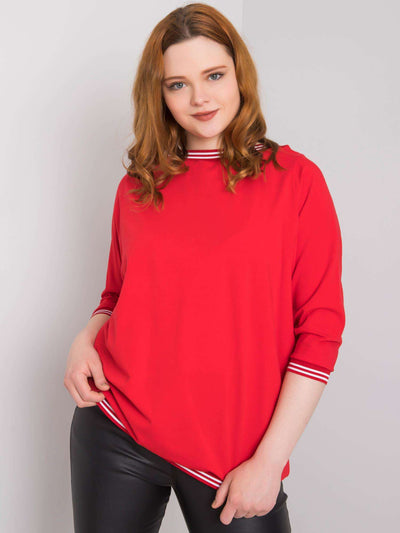 Czerwona bluzka plus size ze ściągaczami