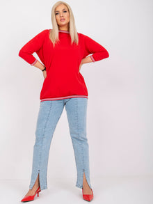 Czerwona bluzka plus size ze ściągaczami