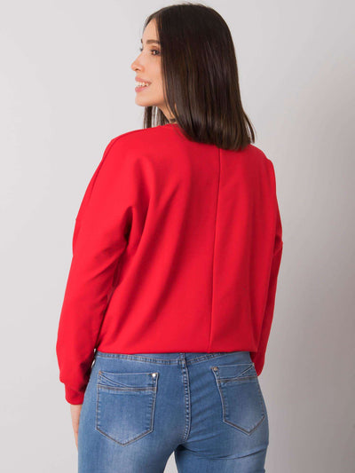 Czerwona bluzka plus size z printem