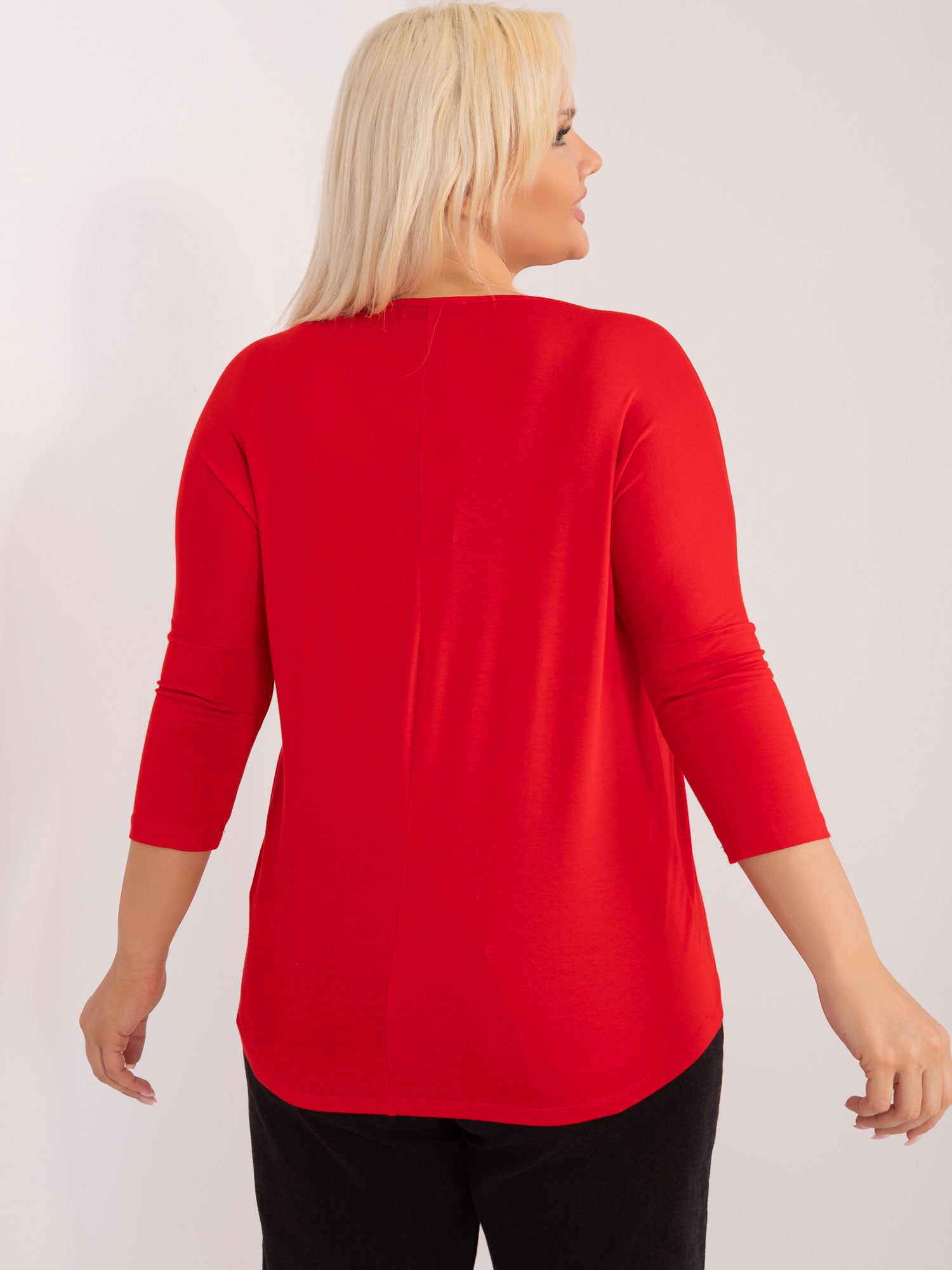 Czerwona wiskozowa bluzka plus size