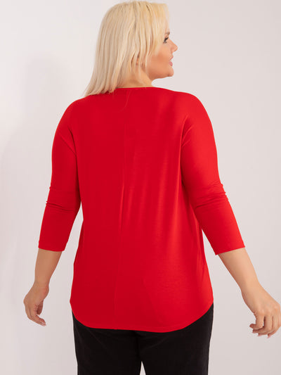 Czerwona wiskozowa bluzka plus size