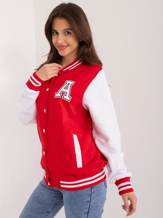 Czerwona damska bluza bomber z literą A