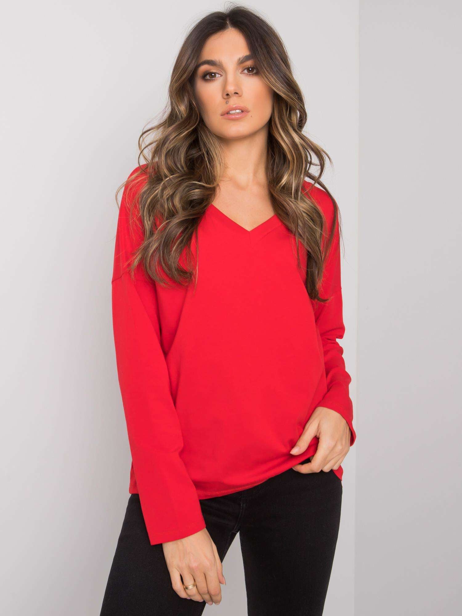 RUE PARIS Czerwony longsleeve damski