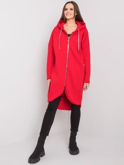Czerwona bluza basic na suwak
