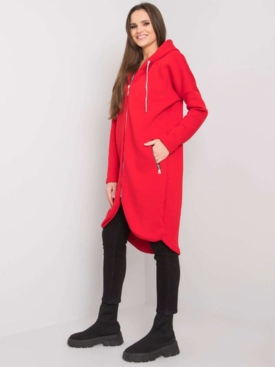 Czerwona bluza basic na suwak