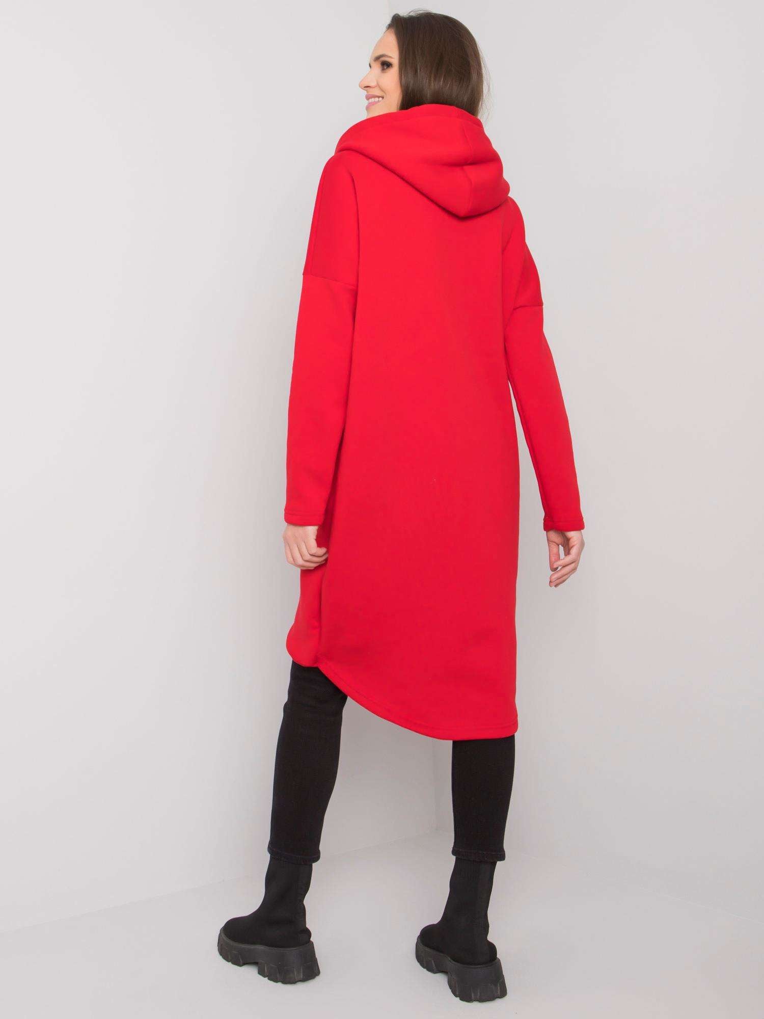 Czerwona bluza basic na suwak