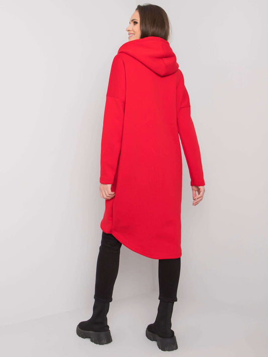 Czerwona bluza basic na suwak